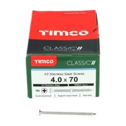 Timco Classic Multi-Purpose Screws - PZ - Double Countersunk - A2 Stainless Steel Box 200pcs - 4.0 X 70 - 40070CLASS -Bostitch Store t i timco 40070class 2