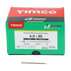 Timco C2 Strong-Fix Multi-Purpose Premium Screws - Industry Pack - PZ - Double Countersunk - Yellow Box 1000pcs - 4.0 X 80 - 40080C2IND 6 Timco C2 Strong-Fix Multi-Purpose Premium Screws - Industry Pack - PZ - Double Countersunk - Yellow Box 1000pcs - 4.0 X 80 - 40080C2IND -Bostitch Store t i timco 40080c2ind 2