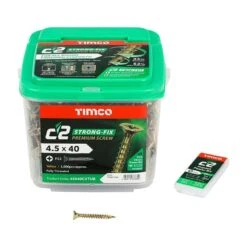 Timco C2 Strong-Fix Multi-Purpose Premium Screws - PZ - Double Countersunk - Yellow 1000pcs Tub - 4.5 X 40 - 45040C2TUB 6 Timco C2 Strong-Fix Multi-Purpose Premium Screws - PZ - Double Countersunk - Yellow 1000pcs Tub - 4.5 X 40 - 45040C2TUB -Bostitch Store t i timco 45040c2tub 2