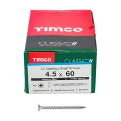 Timco Classic Multi-Purpose Screws - PZ - Double Countersunk - A2 Stainless Steel Box 200pcs - 4.5 X 60 - 45060CLASS -Bostitch Store t i timco 45060class 2
