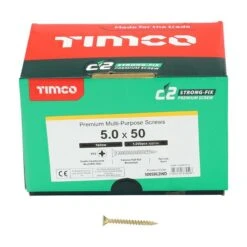Timco C2 Strong-Fix Multi-Purpose Premium Screws - Industry Pack - PZ - Double Countersunk - Yellow Box 1000pcs - 5.0 X 50 - 50050C2IND 6 Timco C2 Strong-Fix Multi-Purpose Premium Screws - Industry Pack - PZ - Double Countersunk - Yellow Box 1000pcs - 5.0 X 50 - 50050C2IND -Bostitch Store t i timco 50050c2ind 2