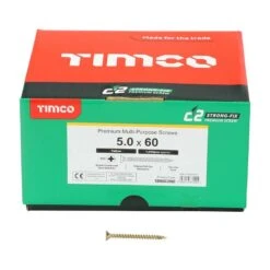 Timco C2 Strong-Fix Multi-Purpose Premium Screws - Industry Pack - PZ - Double Countersunk - Yellow Box 1000pcs - 5.0 X 60 - 50060C2IND 6 Timco C2 Strong-Fix Multi-Purpose Premium Screws - Industry Pack - PZ - Double Countersunk - Yellow Box 1000pcs - 5.0 X 60 - 50060C2IND -Bostitch Store t i timco 50060c2ind 2