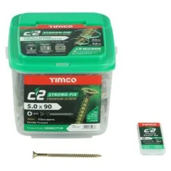 Timco C2 Strong-Fix Multi-Purpose Premium Screws - PZ - Double Countersunk - Yellow 325pcs Tub - 5.0 X 90 - 50090C2TUB -Bostitch Store t i timco 50090c2tub 2
