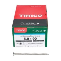 Timco Classic Multi-Purpose Screws - PZ - Double Countersunk - A2 Stainless Steel Box 100pcs - 5.0 X 90 - 50090CLASS -Bostitch Store t i timco 50090class 2