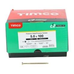 Timco C2 Strong-Fix Multi-Purpose Premium Screws - Industry Pack - PZ - Double Countersunk - Yellow Box 1000pcs - 5.0 X 100 - 50100C2IND 6 Timco C2 Strong-Fix Multi-Purpose Premium Screws - Industry Pack - PZ - Double Countersunk - Yellow Box 1000pcs - 5.0 X 100 - 50100C2IND -Bostitch Store t i timco 50100c2ind 2