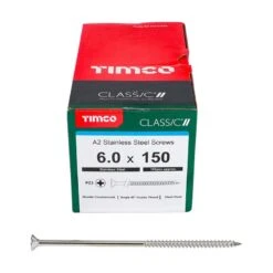 Timco Classic Multi-Purpose Screws - PZ - Double Countersunk - A2 Stainless Steel Box 100pcs - 6.0 X 150 - 60150CLASS -Bostitch Store t i timco 60150class 2