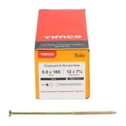 Timco Solo Woodscrews - PZ - Double Countersunk - Yellow Box 100pcs - 6.0 X 180 - 60180SOLOC -Bostitch Store t i timco 60180soloc 2