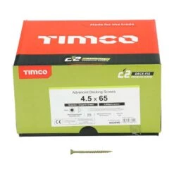 Timco C2 Deck-Fix Premium Decking Screws - TX - Countersunk - Exterior - Green Box 1000pcs - 4.5 X 65 - 65C2DIND -Bostitch Store t i timco 65c2dind 2