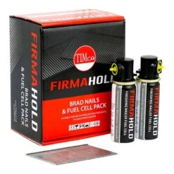 Timco FirmaHold Collated Brad Nails & Fuel Cells - 16 Gauge - Straight - Galvanised Box 2000pcs - 16g X 50/2BFC - BG1650G