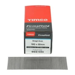 Timco FirmaHold Collated Brad Nails - 18 Gauge - Straight - A2 Stainless Steel Box 5000pcs - 18g X 50 - BSS1850 -Bostitch Store t i timco bss1850 2