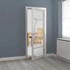 JB Kind Metro Glazed White Interior Door 1981 X 838 X 35mm - UMET29GWH -Bostitch Store u m umet29gwh 5