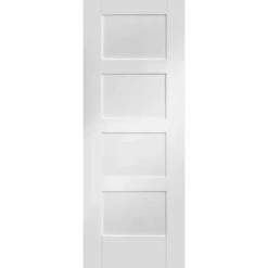 XL Joinery Shaker 4 Panel Internal White Primed Door 1981 X 457 X 35mm - WPSHA4P18